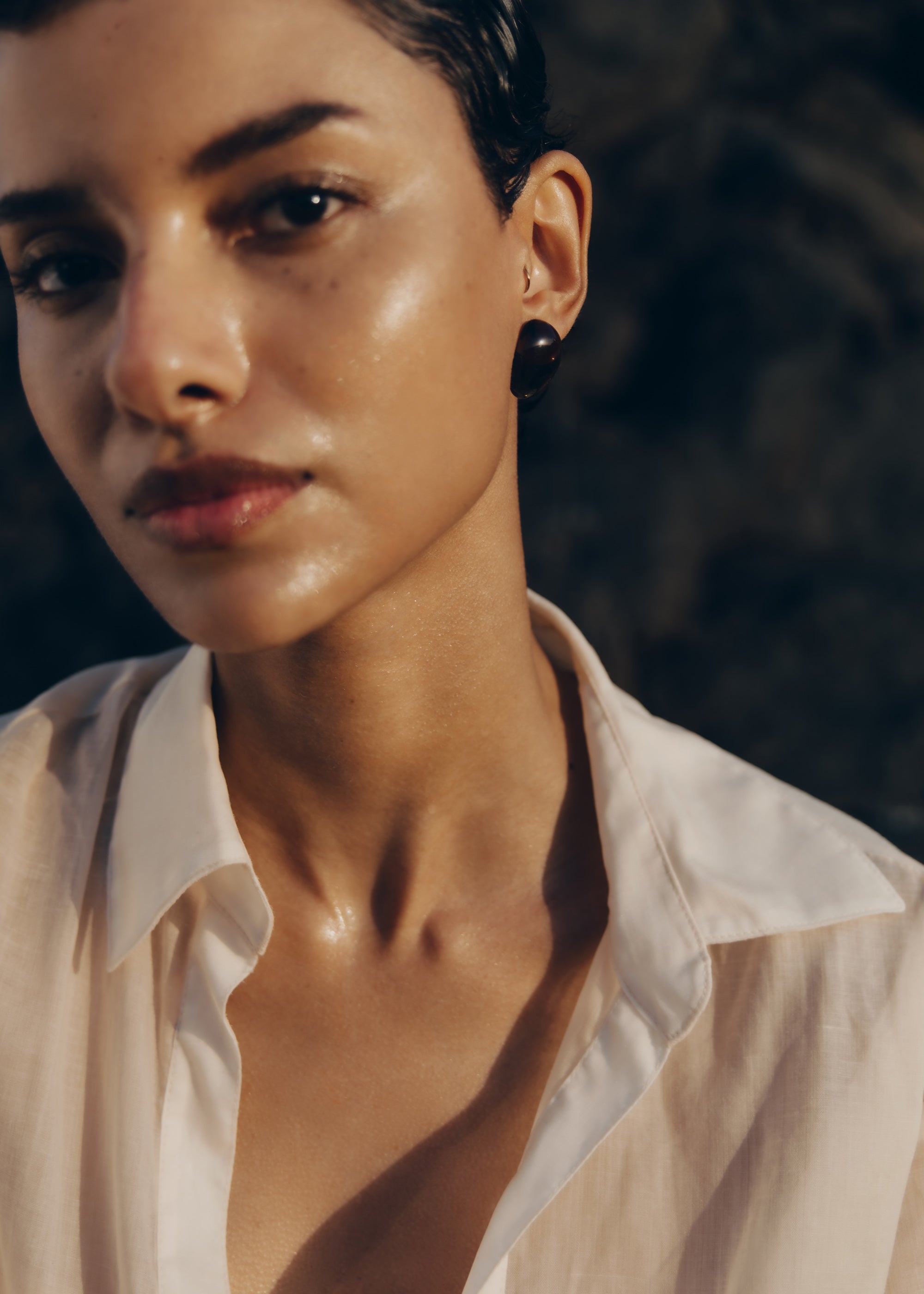 Naé Stud Earrings - Smoked glass